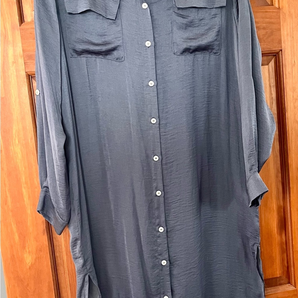 Women’s Denim Blue Button-Up Shirt Dress